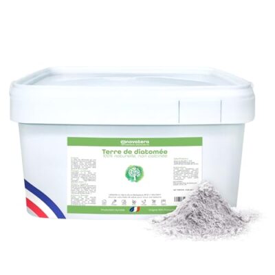 NOVATERA I Terre de Diatomée 100% Naturelle & Française I Ultrapure, Non Calcinée, Ecocert I Entretien, Jardin, Animaux, Élevage, Agriculture Biologique I SEAU 5kg