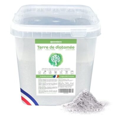 NOVATERA I Terre de Diatomée Naturelle I 100% extraite et conditionnée en France I Ultrapure Non Calcinée I Certifiée Agriculture Biologique I Entretien, Animaux, Agriculture... I Seau 1,3kg