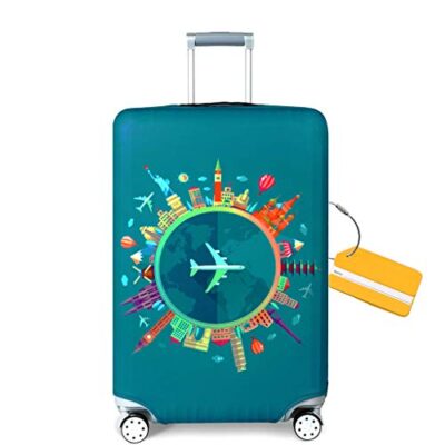OrgaWise Housse Valise et Étiquette Hauteur des bagages adaptée 65-70CM Luggage Cover de Elastique Housse de Protection pour Valise (Voyage,L (25"-28"))