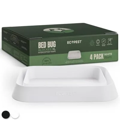 Intercepteurs de punaises de lit Bed Bug Blocker XL – lot de 4 pièges blancs