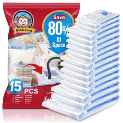 BoxLegend 15x Sac de rangement sous vide hermétique pour aspirateur