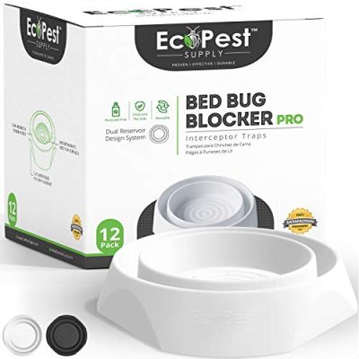 ECOPEST Intercepteurs de Punaises de Lit – Lot de 12 | Bed Bug Blocker (Pro) Pièges Intercepteurs | Piège à Insectes, Dispositif de Contrôle, et Détecteur pour Pieds de Lit