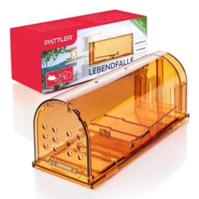 Pattler® Piège à souris et rats vivants XXL, Cage de capture avec trous d'aération, installation facile, orange