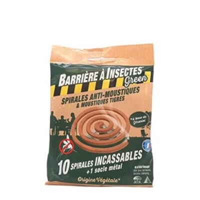 Green 10x Barrière à insectes, Spirales Anti-moustiques, à base de Géraniol