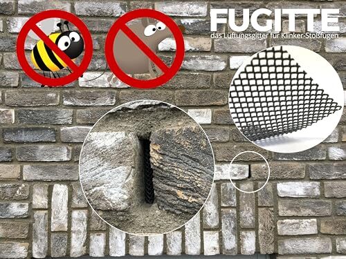 Grille de ventilation et de protection contre les abeilles, guêpes ou souris Grille pour joints/fentes, gris