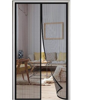 WAFWYY® Magnet Fly Screen Door Insect Protection, Installation Magnétique De Rideau Adhésif Sans Perçage, Fermeture Magnétique De Moustiquaire, Plein Cadre, 80x210CM