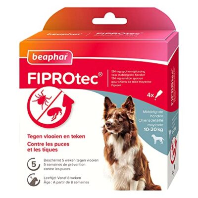 BEAPHAR FIPROTEC chien moyen 10–20 kg – pipettes spot-on au fipronil