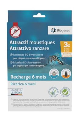 Biogents Recharges 6 Mois | 3x2 Mois | Attractifs Piège Extérieur Anti-Moustiques & Moustiques Tigre BG-MOSQUITAIRE | Efficace Contre Les Moustiques Tigres | Pack De Saison BG-SWEETSCENTX3