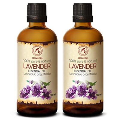 Huile Essentielle de Lavande - 2x100ml - Lavandula Angustifolia pour Diffuseur - Aromathérapie - Pure et Naturelle - HE Lavande - Visage - Sauna - Détente - Apaisant - Bon Sommeil