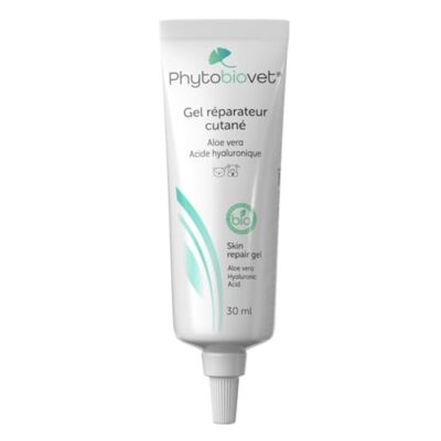MP Labo Phytobiovet® Gel Réparateur Cutané pour Chien et Chat 30 ml - Contient de l’Aloe Vera et de l'Acide Hyaluronique - Labellisé Ecocert Ecosoin Bio des Animaux