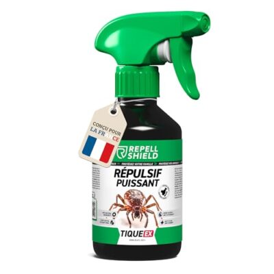 RepellShield® Thym Spray Anti Tique Chien Chat Humain -250ml- Protection Cutanée & Textile - Non Tachant - Usage Intérieur & Extérieur - Solution Multi-Usage Anti Tiques aux Huiles Essentielles