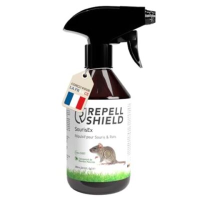 RepellShield® Répulsif Anti Souris & Anti Rat -250ml- Menthe Poivrée Concentrée – Non Tachant – Usage Intérieur & Extérieur – Éloigne Les Rongeurs – Protection Anti Souris et Rats Puissant