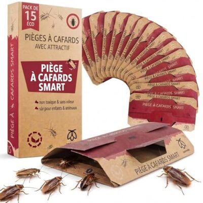 Pestmatic® Piège à Cafards Smart | Pack de 15 ECO | Capture Efficace des Blattes | Produit Anti Cafard Puissant Interieur | Piège Adhésif de Détection avec Appât | sans Toxique & Sûr pour la Cuisine