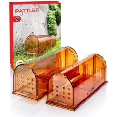 Pattler® 2x Piège boite pour capture de rongeurs (Rat, souris, fouine...), orange XXL