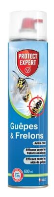 Spray guêpes et frelons PROTECT EXPERT 600 ml – jet longue portée, aérosol extérieur puissant