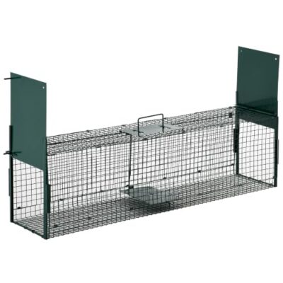 PawHut – Cage piège rats, taupes, martres et lapins – 2 entrées