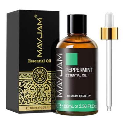 MAYJAM Huile Essentielle de Menthe Poivrée 100ML de Haute Qualité pour Diffuseur, Humidificateur, DIY, Home, Wardrobes