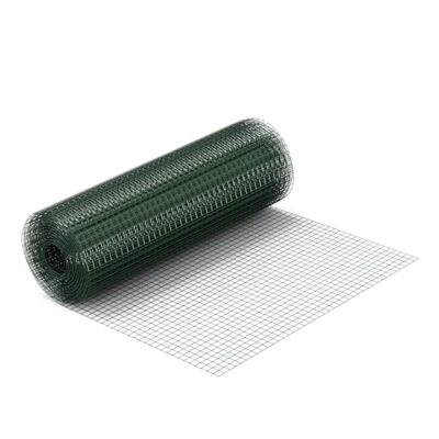 Wiltec Fil de grillage Vert à mailles carrées 19 x 19 mm - 10 m x 100 cm - en Acier galvanisé revêtus par PVC - Rouleau Clôture pour Volière Clapier Jardin Sylviculture Agriculture