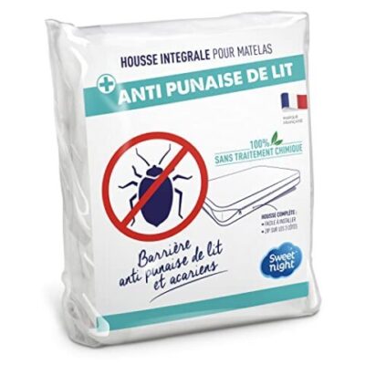 Sweetnight Housse intégrale Matelas Anti-Punaise de lit et Acariens Hermétique, fermeture à glissière (Plusieurs tailles)