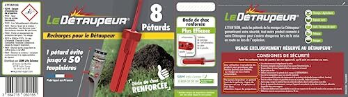 LE DETAUPEUR 8 Recharges Pour Piège Anti Taupes - Fonctionne Uniquement Avec Le Kit Complet DETAUPEUR - Efficace & Puissant - Utilisable Sous La Pluie & En Toute Sécurité RECHARG8