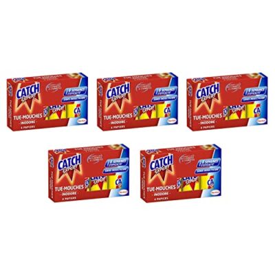CATCH Lot de 5 Papiers Tue-Mouches x4