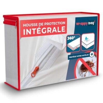 Wrappybag Housse de Matelas Intégrale Anti-Punaise de Lit & Acarien, Alèse (Plusieurs tailles)
