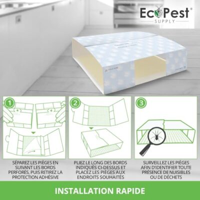 Pièges à araignées d’intérieur – lot de 20 plaques de colle ultra-adhésives, pièges collants anti-araignées et insectes rampants, détecteurs et appâts efficaces pour la maison