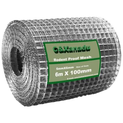 C&Xanadu Rouleau de Maille métallique galvanisée Anti-rongeurs 100 mm x 6 m
