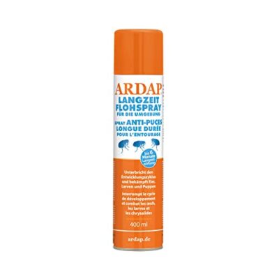 ARDAP Spray anti puces 400ml - A utiliser à la maison et dans l'élevage d'animaux - Spray anti-punaises de lit - Combat les œufs, les larves et les nymphes - Protection contre les punaises de lit