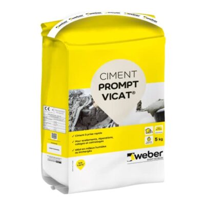 WEBER Ciment de prise rapide en milieux humides, 5kg, scellement urgent, réparations, rebouchage, PROMPT VICAT®