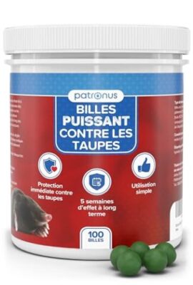 Patronus 100x Boule répulsive Anti-Taupes, protection longue durée des jardins et pelouses