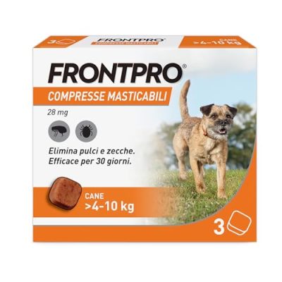 FRONTPRO Afoxolaner 28,3 mg – 3 comprimés à mâcher anti-puces et tiques pour chien de 4 à 10 kg