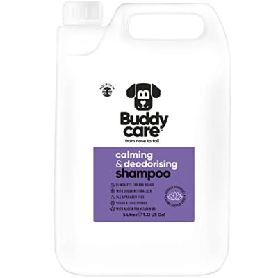Buddycare Shampooing | Shampooing nettoyant en Profondeur pour Chiens | avec Aloé Véra et B5 (Apaisant et Désodorisant 5L)