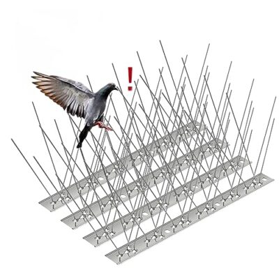 AOKKR Pic Anti-Pigeon en Acier Inoxydable 1 Mètres, Pack de 4 Pique Anti-Oiseaux pour Effrayer Pigeons, Corbeaux, Moineaux, Chats, Respectueux des Animaux Pic Anti Oiseaux