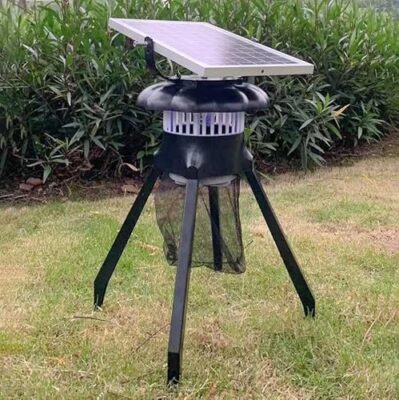 Lampe anti-moustique solaire BMDHA : photocatalyse + aspiration, simulation de respiration humaine, 100 m², autonome et étanche