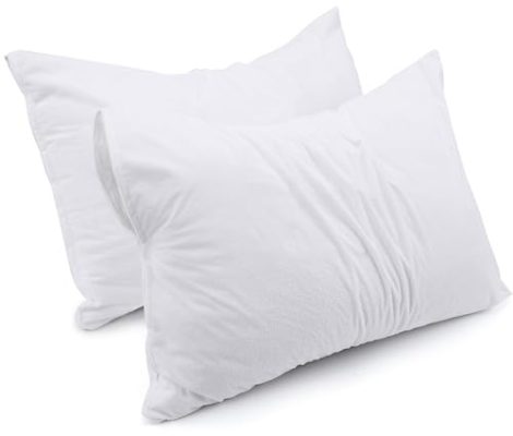 Utopia Bedding Protège Oreiller 40 x 70 cm (Lot de 2) Imperméable avec Fermeture Éclair, Housse d'oreiller en éponge, Certifié Oeko-TEX Taie Oreiller