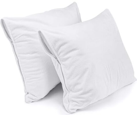 Utopia Bedding Protège Oreiller Imperméable avec Fermeture Éclair, Housse d'oreiller en éponge, Certifié Oeko-TEX Taie Oreiller (80 x 80 cm)