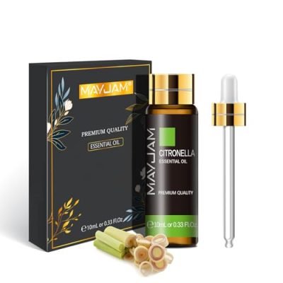 MAYJAM Huile Essentielle de Citronnelle-1 10ML de Haute Qualité pour Diffuseur, Humidificateur, DIY, Home, Wardrobes