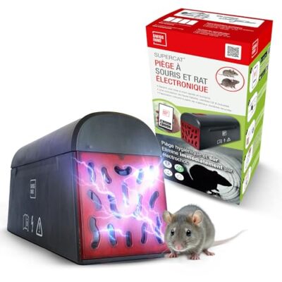 SWISSINNO Piège Électronique à Souris et Rats SuperCat - Choc Électrique Rapide et Hygiénique - Détection Intelligente avec Notification Bluetooth - Certifié CE - Fabriqué en Europe