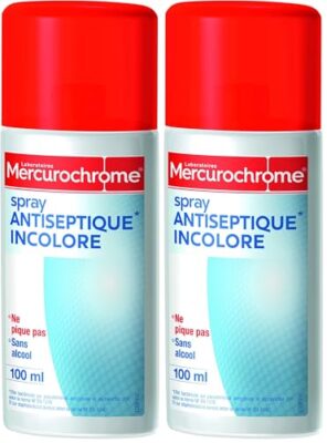 Spray antiseptique incolore Mercurochrome - 100 ml (Lot de 2)