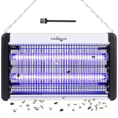 fraxinus Lampe Anti Moustique 20W, Tue Mouche Eléctrique, Extrêmement Puissante 4200V, UV Destructeur D' Insectes, Anti Moustiques Intérieur, Piège Insectes Volants Efficace Portée 100-150m².