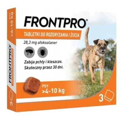 FRONTPRO Flea and Tick Tablets for Dog (4-10 kg) - 3X 28 3mg