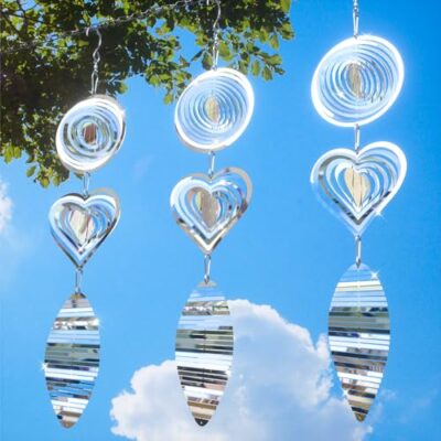 Factee Dissuasif d'oiseaux pour l'extérieur, Moulin à Vent réfléchissant en Acier Inoxydable 3D, décoration de Jardin, dispositifs effrayants pour Garder Les Pics