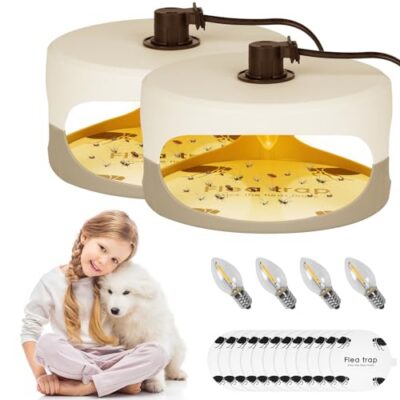 Piège lumineux anti-puces Flintronic – 2 pièges + 12 disques adhésifs