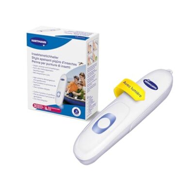 Hartmann Stylo Apaisant Piqûres d’Insectes - Soulage les Démangeaisons et les Gonflements - Sans Produits Chimiques - 3 Niveaux d'Intensité - Mode Sensible - Fonction Lumineuse