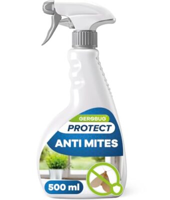 GEROBUG Spray Anti-Mites 500 ml - Lutte simple contre les mites alimentaires & les mites des vêtements - Protection contre les mites pour armoire, placard, appartement, vêtements, tapis & cuisine