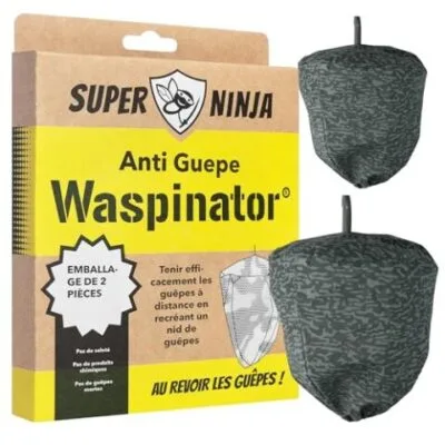 Super Ninja Anti Guêpes - Lot de 2, Anti Guêpes et Frelons Exterieur, Dissuasifs pour Abeilles, Faux Nid Anti-Déchirure, Idéal pour Jardin, Terrasse, Balcon