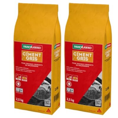 Parexlanko, Ciment Gris, Ciment pour scellements, joints et enduits, 2,5kg (Lot de 2)