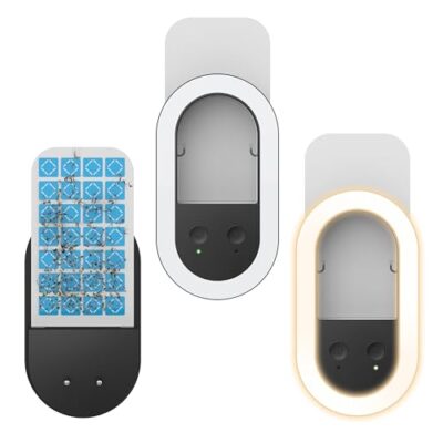 Lot de 2 veilleuses murales anti-mouches à brancher – piège lumineux d’intérieur avec 10 plaques de colle, idéal pour chambre d’enfant, couloir, escaliers et pièces de vie