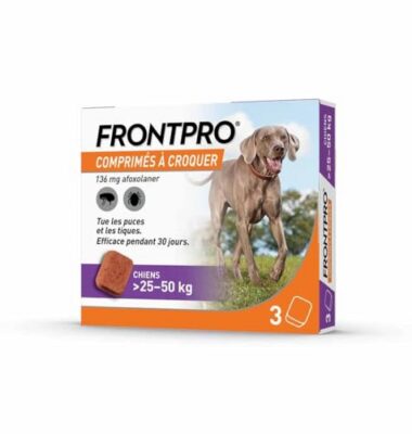 Frontpro Comprimé anti-puces et anti-tiques pour chien de 25 à 50 kg